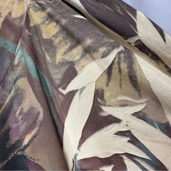 B.L.E.U. USA XL Elegant Floral Gold Stud Stretchy Women's Top Long Sleeve Shirt - Picture 7 of 15